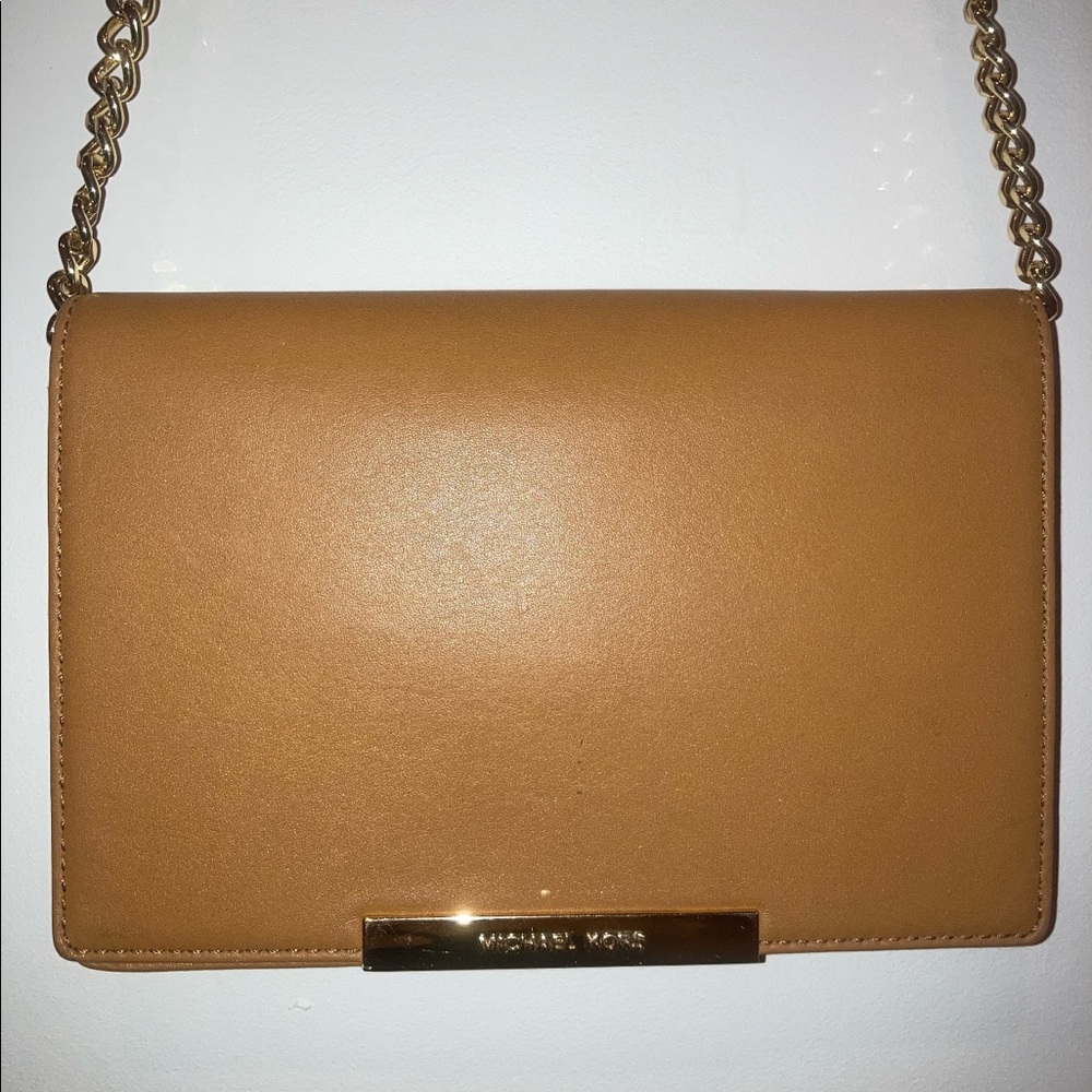 White and brown Micheal Kors bag
